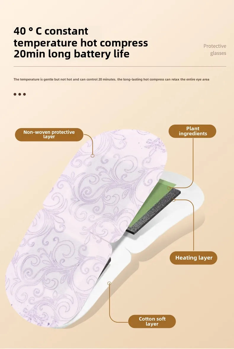 5pcs/Box Steam Hot Compress Eye Mask Wormwood Chamomile Lavender Health Care Spot Household Moxa Velvet Wake Up.