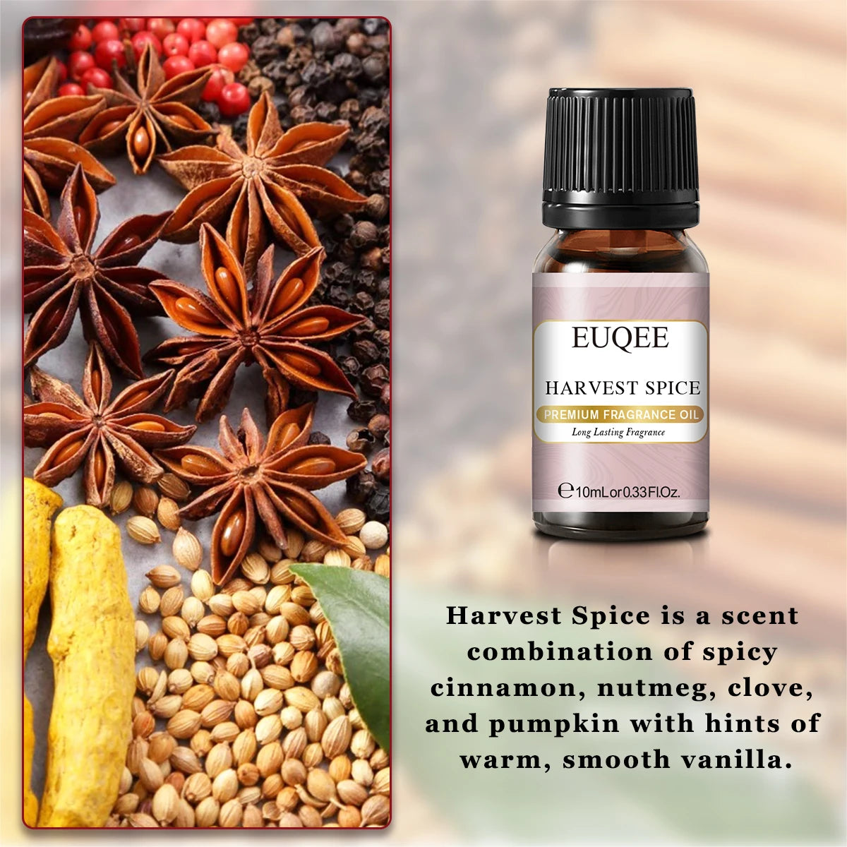 EUQEE 10ml Premium Fragrance Oil For Humidifier Diffuser Coconut Vanilla Forest Fine Sandalwood Bamboo& Teak Mango Aroma Oils.