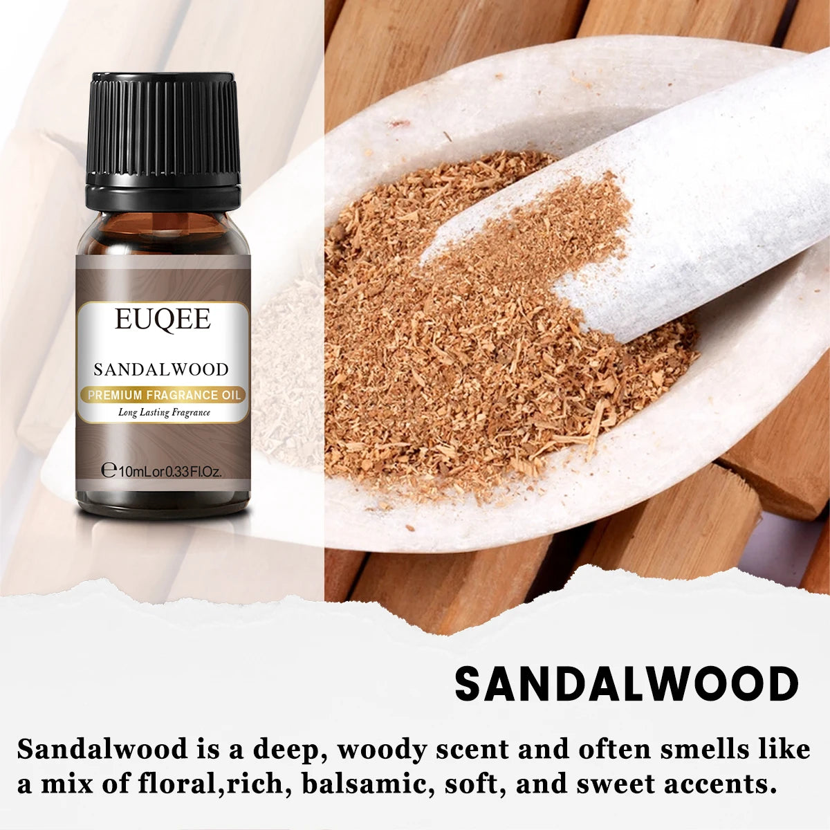EUQEE 10ml Premium Fragrance Oil For Humidifier Diffuser Coconut Vanilla Forest Fine Sandalwood Bamboo& Teak Mango Aroma Oils.
