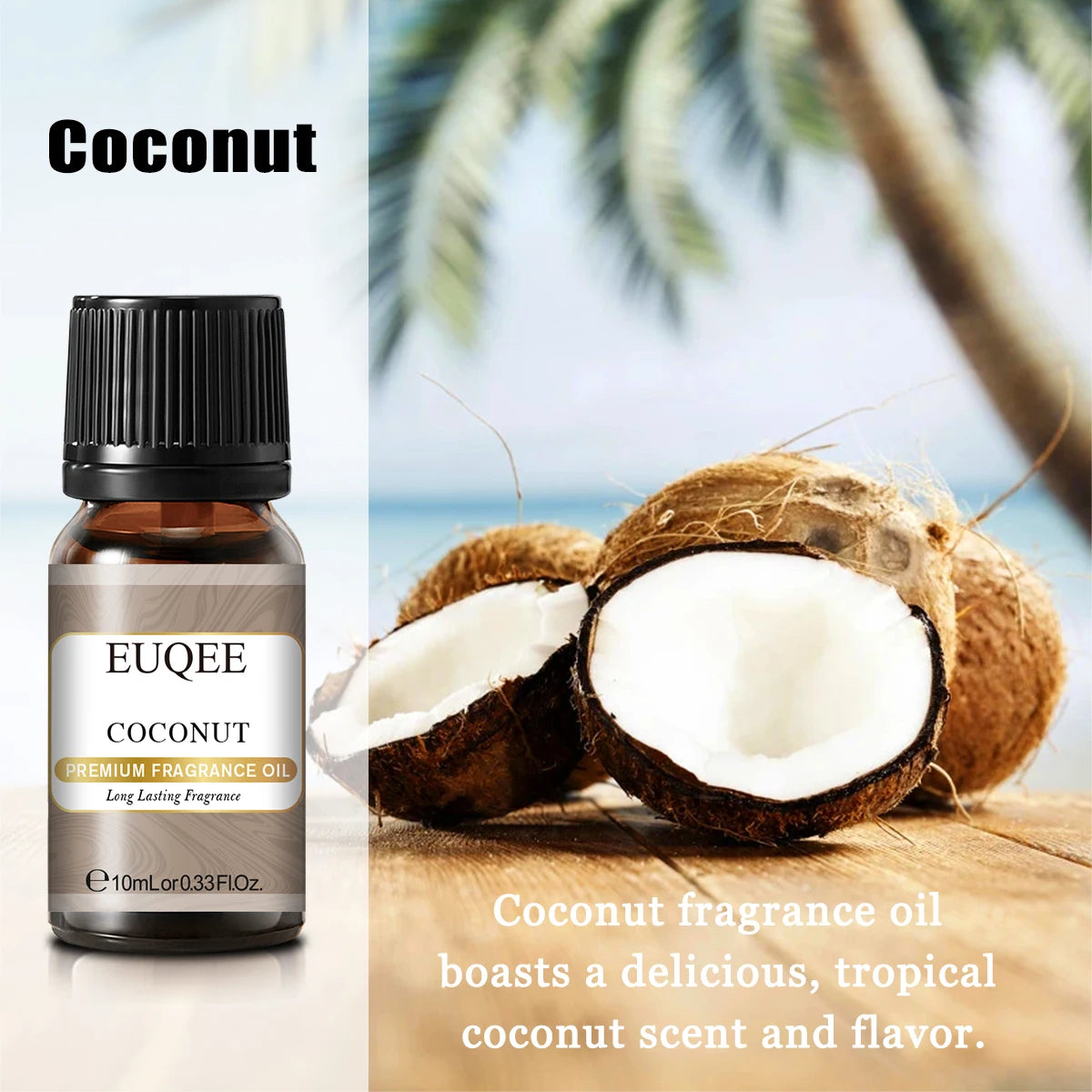 EUQEE 10ml Premium Fragrance Oil For Humidifier Diffuser Coconut Vanilla Forest Fine Sandalwood Bamboo& Teak Mango Aroma Oils.
