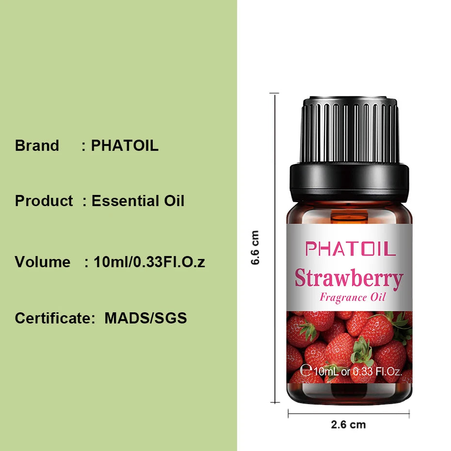 PHATOIL 10ml Passion Fruit Fragrance Oil Diffuser Strawberry Mango Watermelon Coconut Flavoring Oil For Spa Soap Making