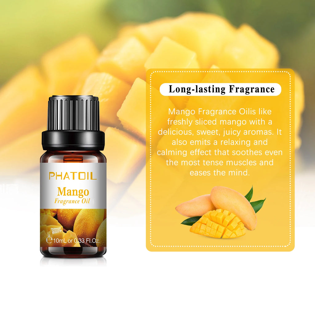 PHATOIL 10ml Passion Fruit Fragrance Oil Diffuser Strawberry Mango Watermelon Coconut Flavoring Oil For Spa Soap Making