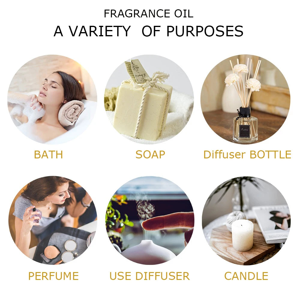PHATOIL 10ml Passion Fruit Fragrance Oil Diffuser Strawberry Mango Watermelon Coconut Flavoring Oil For Spa Soap Making