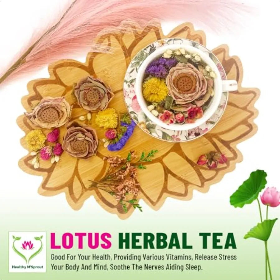 Lotus Flower Tea Dried Whole Blossom Lotus Tea Antioxidant Rich Herbal Tea for Teapot Tea Infuser Tea Cups Delicious Intense Fl