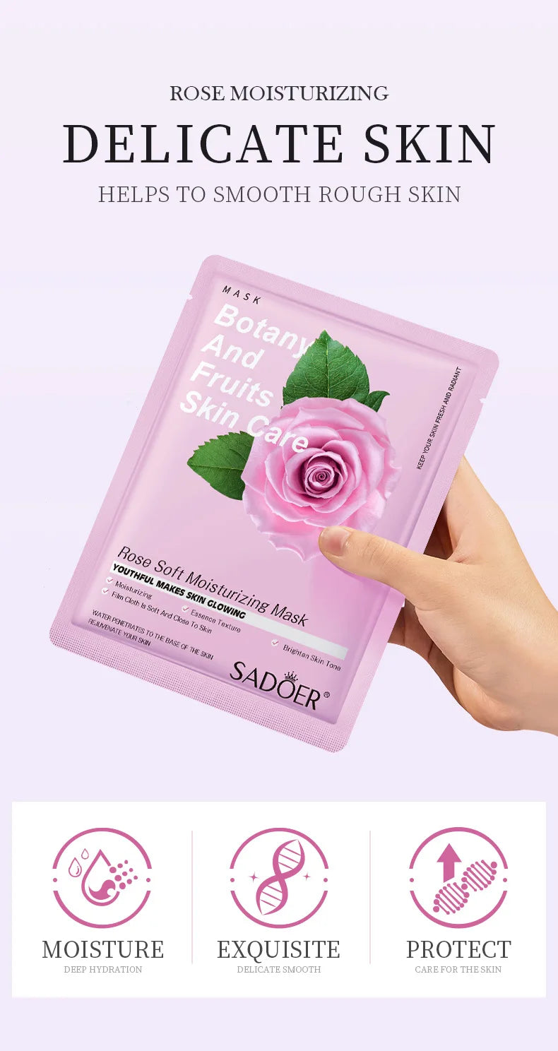 8pcs Natural Plant Face Mask Beauty Skincare Facial Masks Moisturizing Firming Hydrating Facial Mask Face Care Korean Cosmetics.