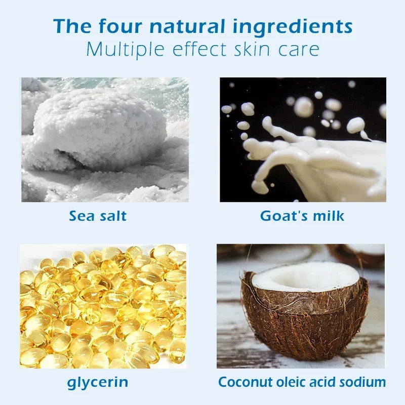 Sea Salt Body Acne Removal Soap Treatment Face Butt Back Acne Marks Smooth Repair Chicken Skin Moisturizing Whitening Skin Care