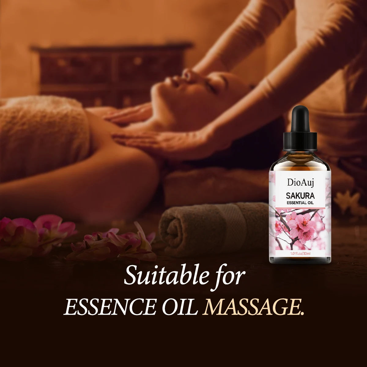 DioAuj30ml/60ml Sakura plant extract facial skin care essential oil, aromatherapy lasting fragrance, body care moisturizing