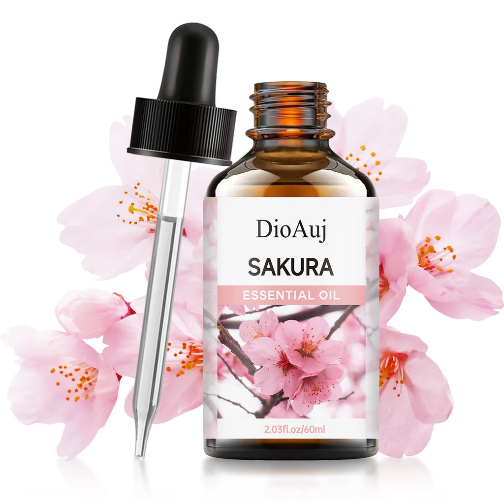 DioAuj30ml/60ml Sakura plant extract facial skin care essential oil, aromatherapy lasting fragrance, body care moisturizing