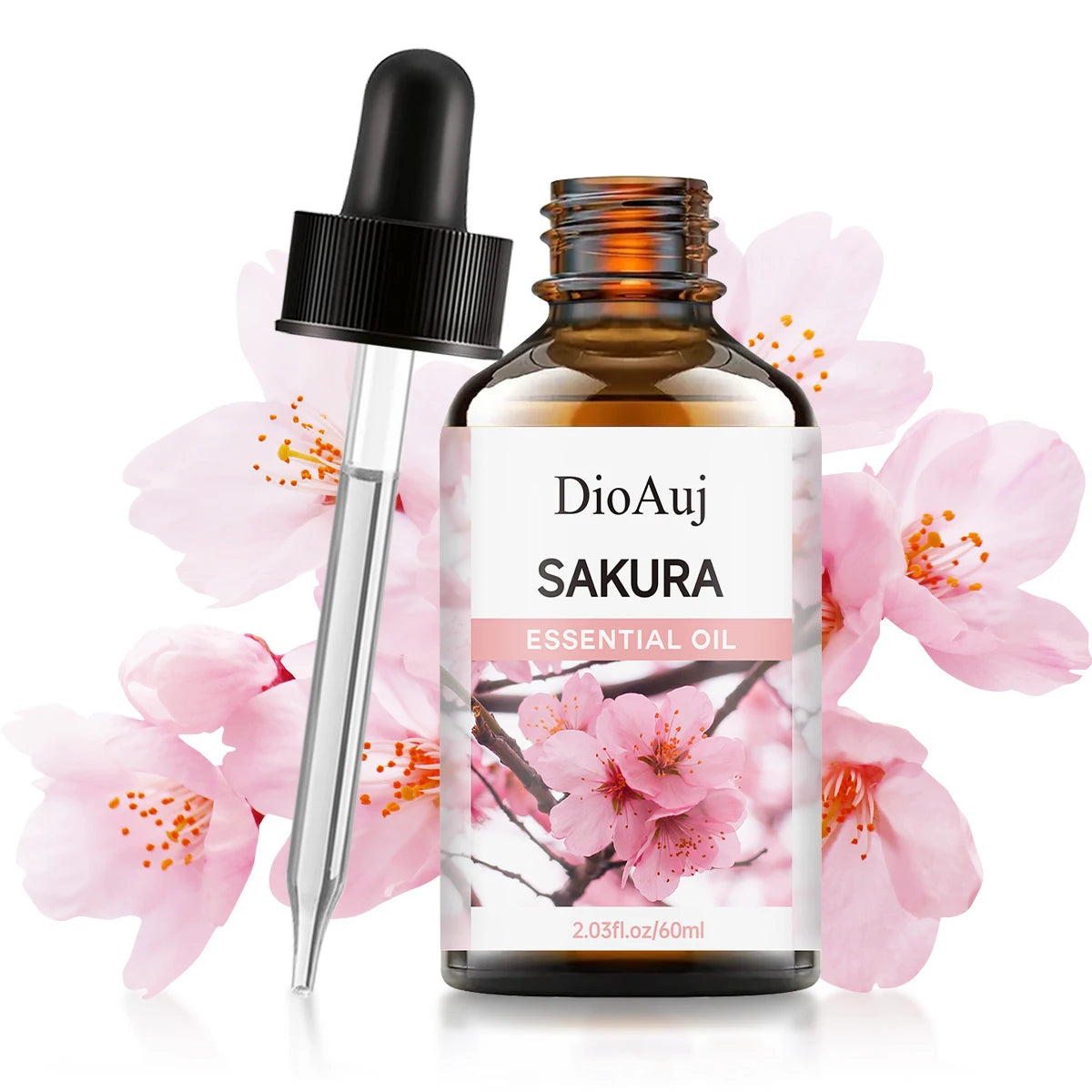 DioAuj30ml/60ml Sakura plant extract facial skin care essential oil, aromatherapy lasting fragrance, body care moisturizing