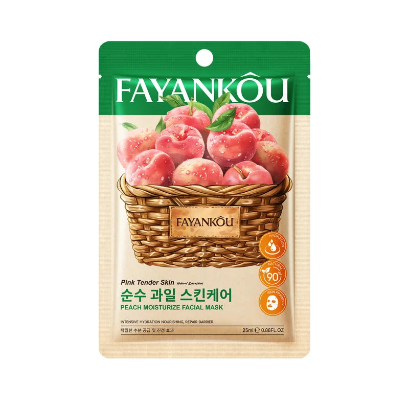 8pcs/kit FAYANKOU Fruit Facial Masks Moisturizing Brightening Hydrating Anti-Aging Face Mask Korean Sheet Masks Skin Care
