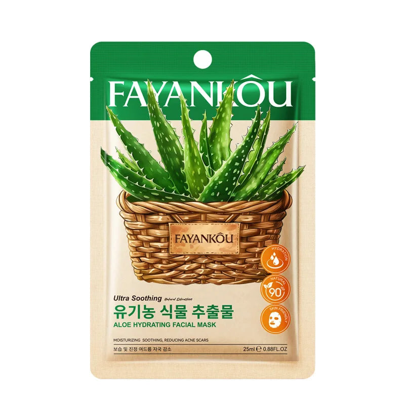 8pcs/kit FAYANKOU Fruit Facial Masks Moisturizing Brightening Hydrating Anti-Aging Face Mask Korean Sheet Masks Skin Care