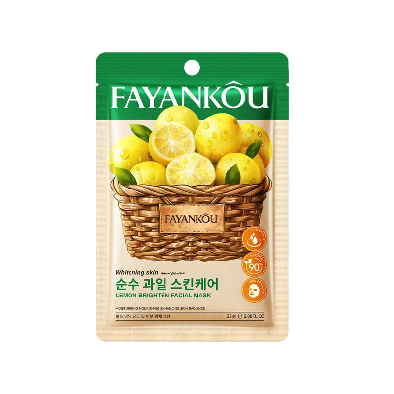 8pcs/kit FAYANKOU Fruit Facial Masks Moisturizing Brightening Hydrating Anti-Aging Face Mask Korean Sheet Masks Skin Care