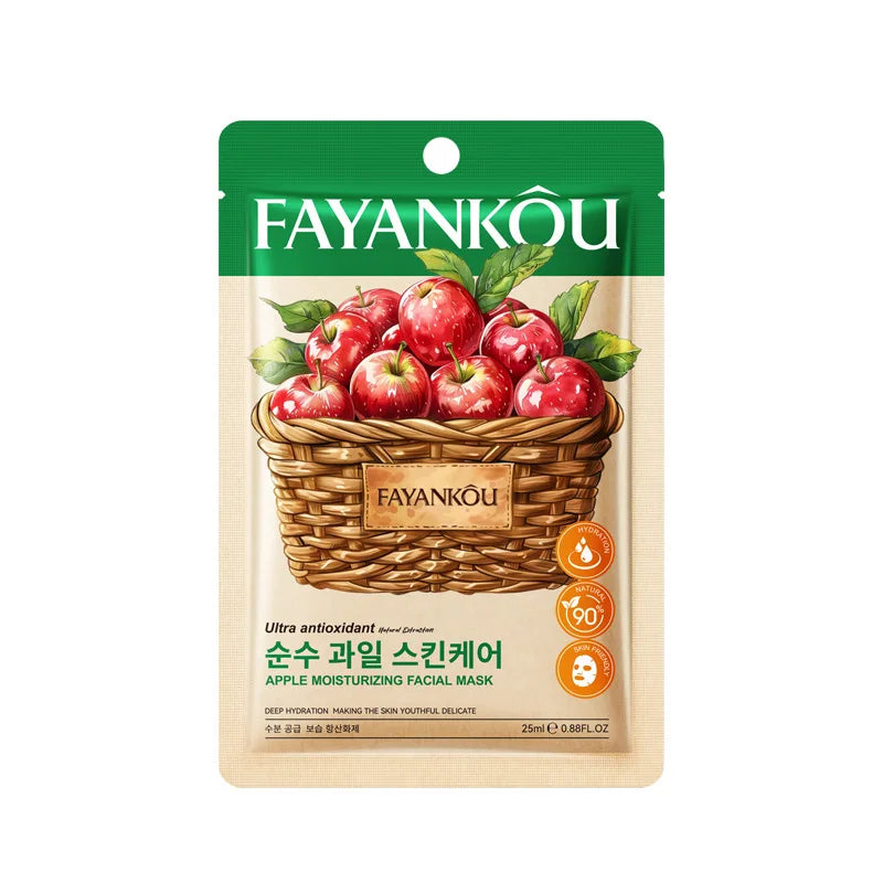 8pcs/kit FAYANKOU Fruit Facial Masks Moisturizing Brightening Hydrating Anti-Aging Face Mask Korean Sheet Masks Skin Care