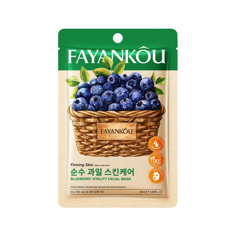 8pcs/kit FAYANKOU Fruit Facial Masks Moisturizing Brightening Hydrating Anti-Aging Face Mask Korean Sheet Masks Skin Care