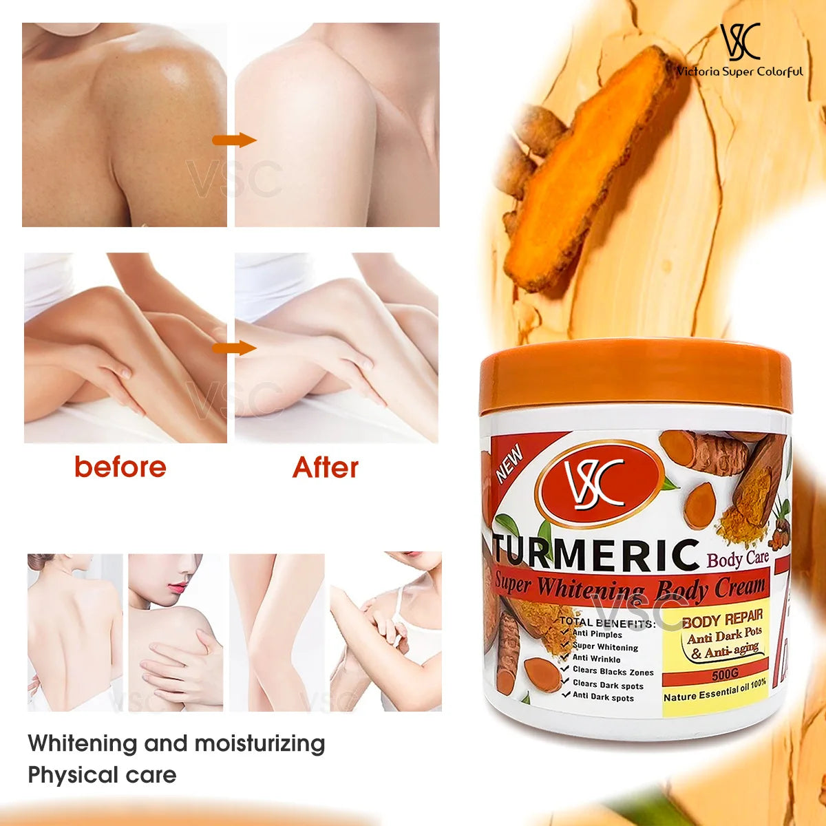 Turmeric Moisturizer Body Lotion Brightaning And Blackening Hydrating And Moisturizing Skin Body Cream Moisturizer Face Cream
