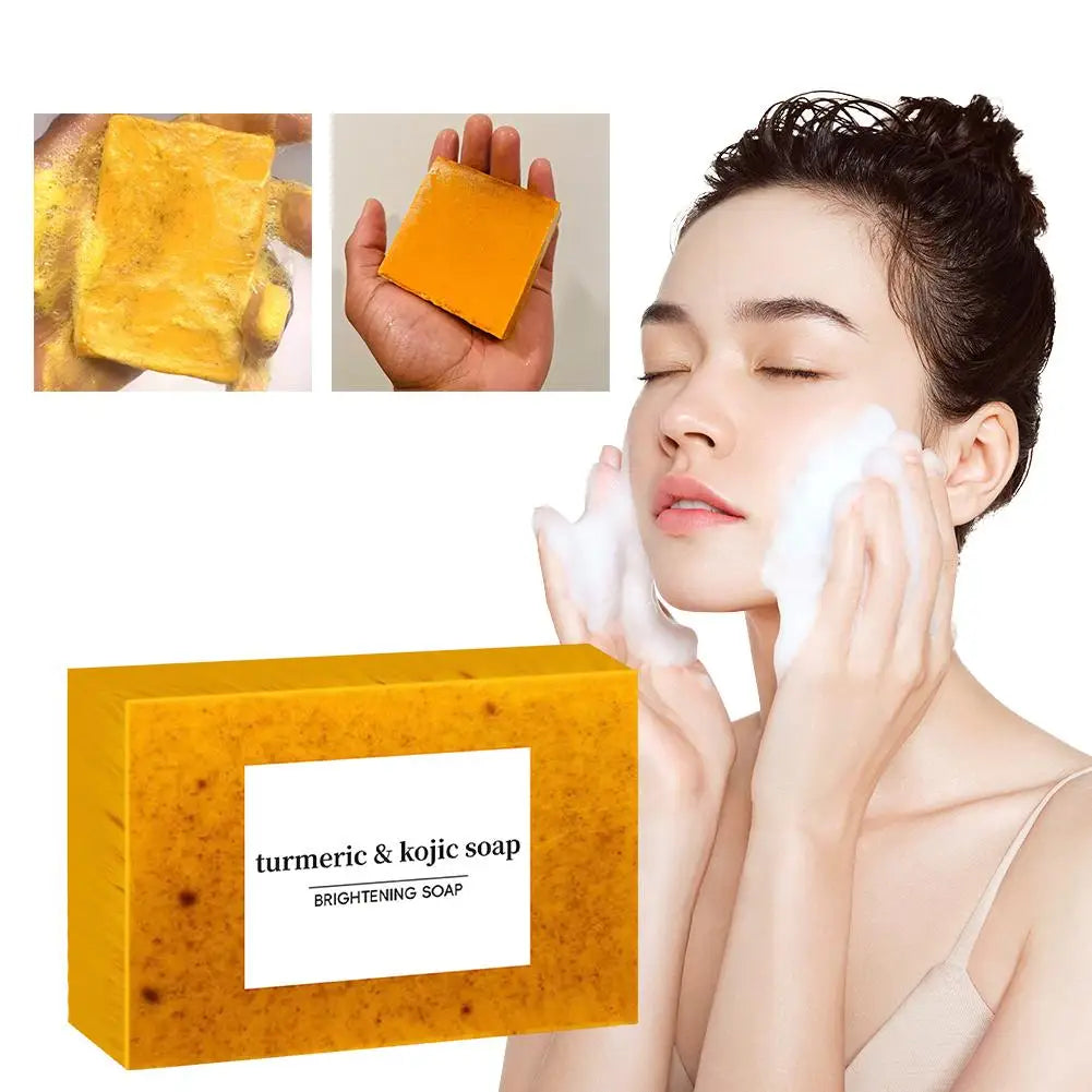100g Turmeric Hand Made Soap, Lemon Kojic Acid Soap, Shower and Facial Soap body care 1pc