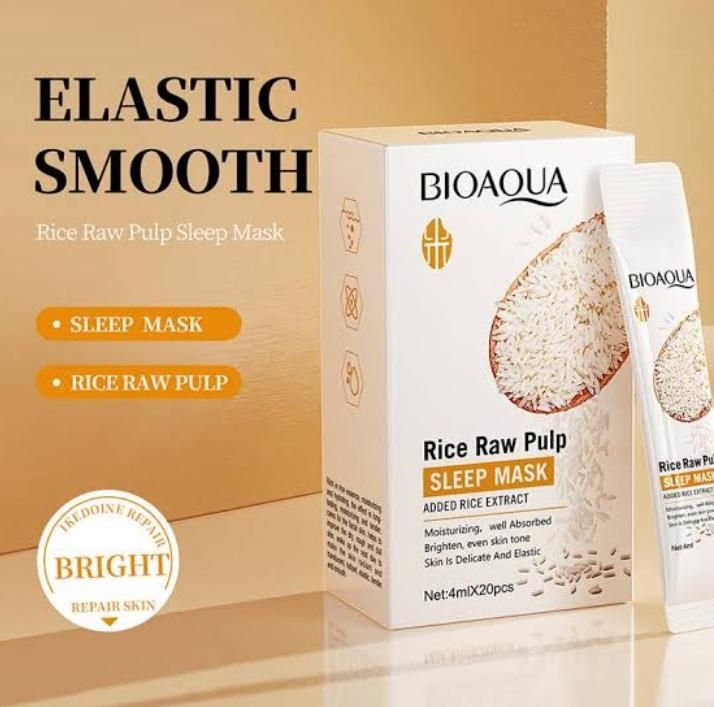 20pcs BIOAQUA Rice Raw Pulp Sleeping Masks Brightening Firming Moisturizing Face Mask skincare Sleep Facial Masks